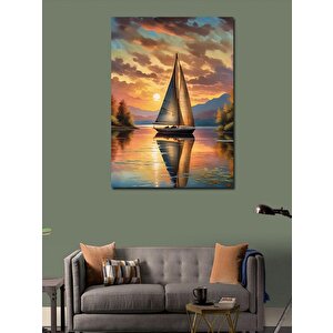 Kanvas Tablo Göldeki Tekne 70x100 cm
