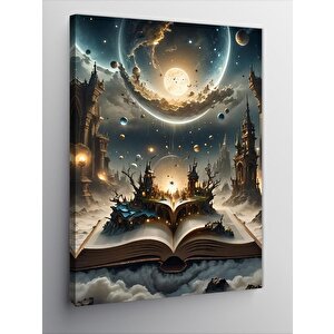 Kanvas Tablo Kitap Ve Gezegenler 70x100 cm