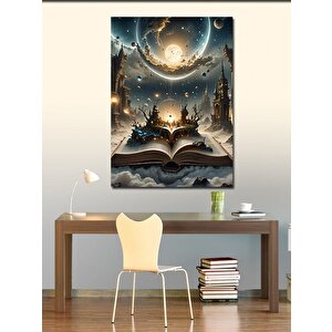 Kanvas Tablo Kitap Ve Gezegenler 70x100 cm