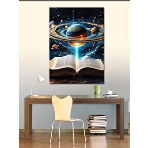 Kanvas Tablo Gezegenler Ve Kitap 70x100 cm