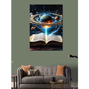 Kanvas Tablo Gezegenler Ve Kitap 70x100 cm