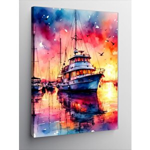 Kanvas Tablo Beyaz Tekne 100x140 cm