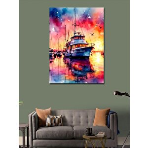 Kanvas Tablo Beyaz Tekne 100x140 cm