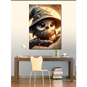 Kanvas Tablo Cadı Şapkalı Baykuş 70x100 cm