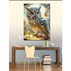 Kanvas Tablo Baykuş Ve Sarı Damlalar 70x100 cm