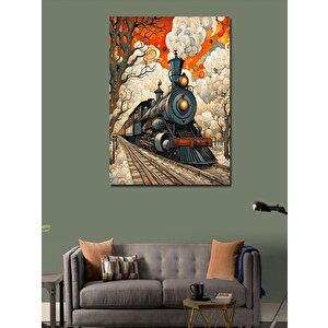 Kanvas Tablo Lokomotif Buharlı Tren 100x140 cm