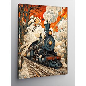Kanvas Tablo Lokomotif Buharlı Tren