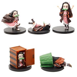 Anime Demon Slayer Nezukonun Ruh Halleri 5 Li Set İblis Avcısı 4 Cm Karakter Figür Oyuncak Biblo