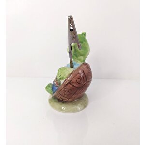 Kaplumbağa Minik Notluk Dekoratif Biblo Masaüstü Süsü 8 Cm