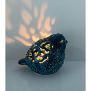 Buhurdanlık Kuş Çini Mumluk Işık Ev Dekor Masa Özel Gün Hediye