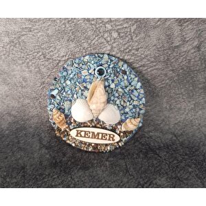 Magnet Deniz Kabuk Nazar Göz Buzdolabı Süsü Ahşap Magnet Mıknatıslı Hediyelik Eşya
