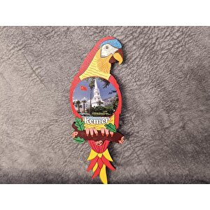 Magnet Papağan Kuş Hayvan Buzdolabı Süsü Ahşap Magnet Mıknatıslı Hediyelik Eşya