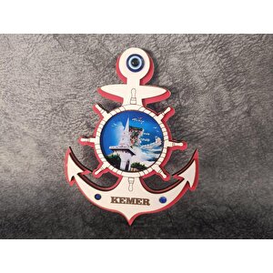 Magnet Gemi Çapa Kule Deniz Nazar Göz Buzdolabı Süsü Ahşap Magnet Mıknatıslı Hediyelik Eşya