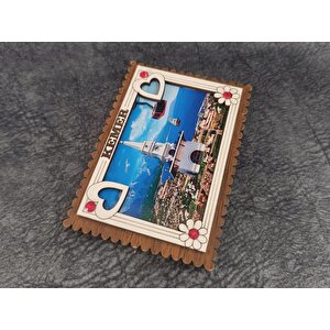 Magnet Kalp Kule Martı Yelken Turistik Buzdolabı Süsü Ahşap Magnet Mıknatıslı Hediyelik Eşya