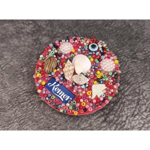Magnet Deniz Kabuk Nazar Göz Boncuklu Buzdolabı Süsü Ahşap Magnet Mıknatıslı Hediyelik Eşya