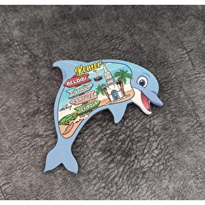Magnet Balık Caretta Kule Buzdolabı Süsü Ahşap Magnet Mıknatıslı Hediyelik Eşya