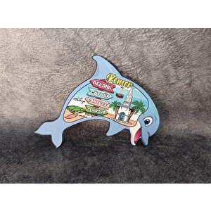 Magnet Balık Caretta Kule Buzdolabı Süsü Ahşap Magnet Mıknatıslı Hediyelik Eşya