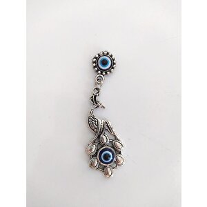 Tavus Kuşu Nazar Boncuklu Mıknatıslı Metal Magnet Buzdolabı Süsü