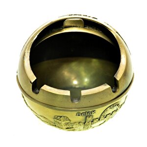 Hdmaketim Metal Açılır Kapanır Işlemeli Küllük Kül Tablası Eskitme Sarı