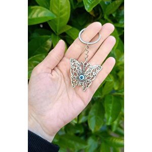 Kelebek Kötü Göz Kovucu Metal Anahtarlık
