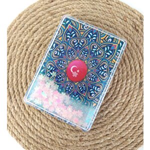 Ayna Cep Çanta Seyehat Aynası Sulu Pullu Makyaj Kozmetik Büyüteç Kompakt