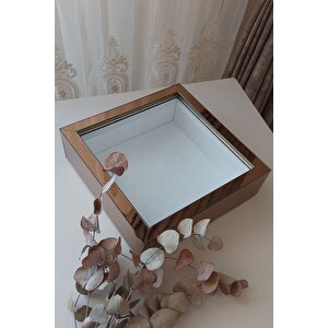 25x25 Cm Bronz Derin Anı Çerçevesi-6 Cm Derinlikli Anı Çerçevesi Gül Kutusu! Hkm Ticaret