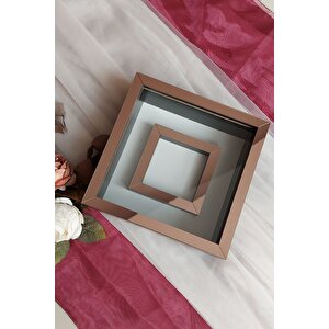 25x25 Cm Fotoğraf Bölümlü Siyah Yarı Rose Kaplı Verda Anı Çerçevesi-6 Cm Derinlikli Anı Çerçevesi