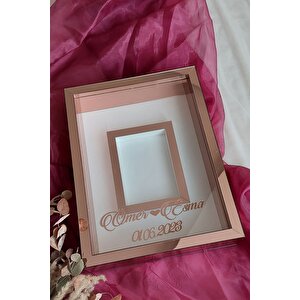 30x40 Cm Beyaz Gül Anı Çerçevesi! Fotoğraf Çerçevesi! Gül Anı Çerçevesi-yarıfull Rose