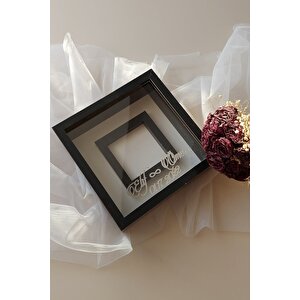 Siyah 25x25 Cm Fotoğraf Bölümlü Verda Anı Çerçevesi-6 Cm Derinlikli Anı Çerçevesi