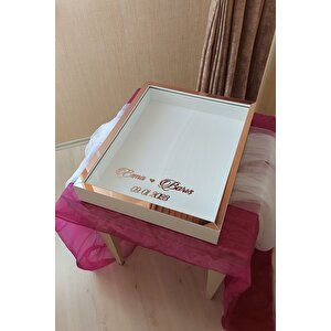 40x50 Cm Beyaz-rose Derin Ledsiz Gül Anı Çerçevesi! Gül Kutusu