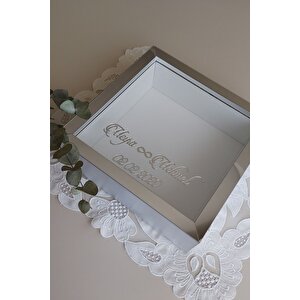 25x25 Cm Gümüş Derin Anı Çerçevesi-6 Cm Derinlikli Anı Çerçevesi Gül Kutusu