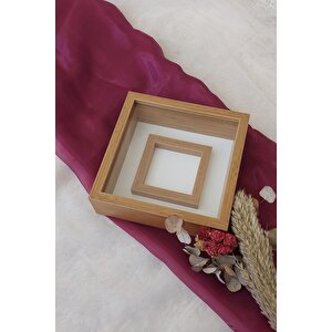 25x25 Cm Fotoğraf Bölümlü Bambu Verda Anı Çerçevesi-6 Cm Derinlikli Anı Çerçevesi
