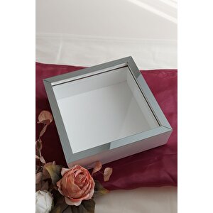 25x25 Cm Beyaz-füme Derin Anı Çerçevesi-6 Cm Derinlikli Anı Çerçevesi Gül Kutusu! Hkm Ticaret