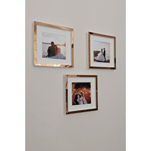 Yapışkanlı 20x20 Cm Pasportulu Sök Tak Çerçeve 3'lü Kare Çerçeveler