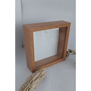 25x25 Cm Bambu Derin Anı Çerçevesi-6 Cm Derinlikli Anı Çerçevesi Gül Kutusu! Hkm Ticaret