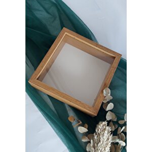 25x25 Cm Bambu Derin Anı Çerçevesi-6 Cm Derinlikli Anı Çerçevesi Gül Kutusu! Hkm Ticaret