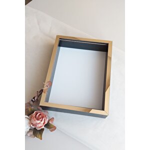 30x40 Cm Derin Siyah-gold Özel Gün Çiçekleri Için Anı Çerçevesi! Gül Çerçeve Kutusu!