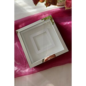 25x25 Cm Fotoğraf Bölümlü Gümüş Kaplı Verda Anı Çerçevesi-6 Cm Derinlikli Anı Çerçevesi