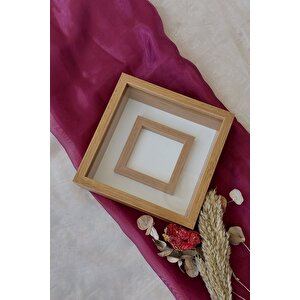 25x25 Cm Fotoğraf Bölümlü Bambu Anı Çerçevesi-6 Cm Derinlikli Anı Çerçevesi