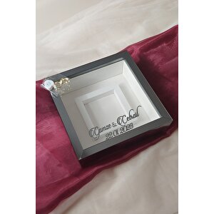 Ledli 25x25 Cm Fotoğraf Bölümlü Füme Pleksi Kaplı Verda Anı Çerçevesi-6 Cm Derinlikli Anı Çerçevesi
