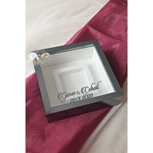 Ledli 25x25 Cm Fotoğraf Bölümlü Füme Pleksi Kaplı Verda Anı Çerçevesi-6 Cm Derinlikli Anı Çerçevesi
