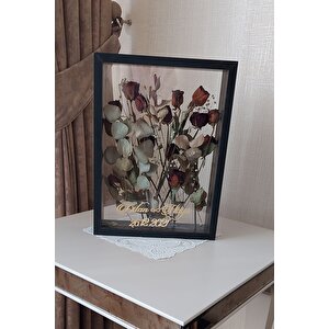 Isimli Siyah 30x40 Cm Çift Yönlü Anı Çerçevesi! Gül Kutusu Şeffaf Gül Kutusu