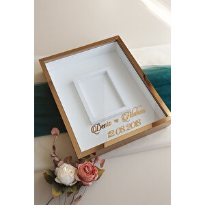 40x50 Cm Bronz Fotoğraf Bölümlü 8 Cm Derinliğinde Isimli Ledsiz Çerçeve! Gül Kutusu
