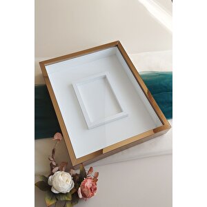 40x50 Cm Bronz Gül Anı Çerçevesi! Fotoğraf Bölümlü Ledsiz Çerçeve! Gül Anı Çerçevesi