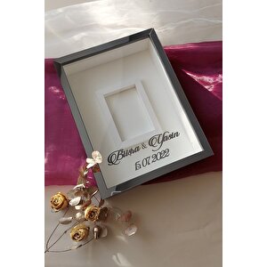 30x40 Cm Ledli Füme Pleksi Kaplı Fotoğraf Bölümlü Tasarım Gül Kutusu Anı Çerçevesi! Ayna Çerçeve!
