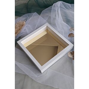 25x25 Cm Verda Anı Gold Zemin Çerçevesi-6 Cm Derinlikli Anı Çerçevesi Gül Kutusu