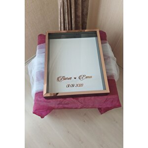 40x50 Cm Siyah-rose Derin Ledsiz Gül Anı Çerçevesi! Gül Kutusu