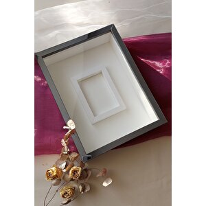 30x40 Cm Ledli Füme Pleksi Kaplı Fotoğraf Bölümlü Tasarım Gül Kutusu Anı Çerçevesi! Isimsiz