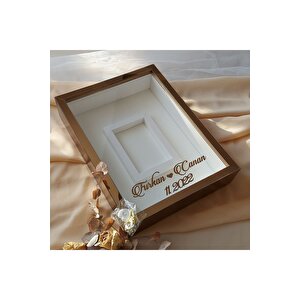 30x40 Cm Ledli Bronz Pleksi Kaplı Fotoğraf Bölümlü Tasarım Gül Kutusu Anı Çerçevesi! Ayna Çerçeve!