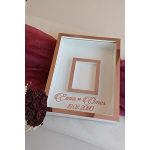30x40 Cm Beyaz-rosegold Gül Anı Çerçevesi! Fotoğraf Çerçevesi! Gül Anı Çerçevesi-hkm Ticaret